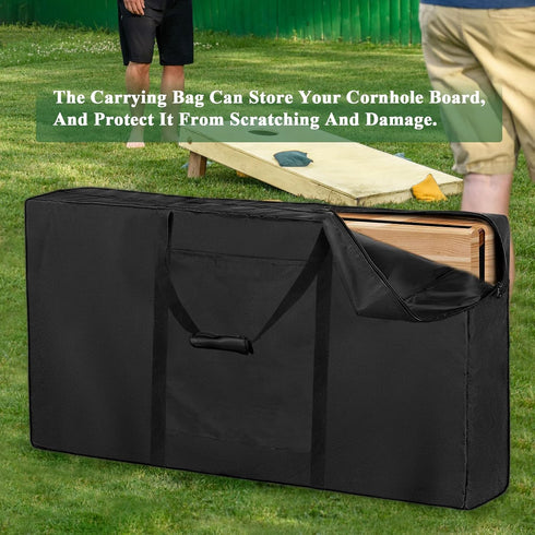Professional Cornhole Carrying Case, Regulation Size Cornhole Boards Carrying Bag, Black Cornhole Board Covers
