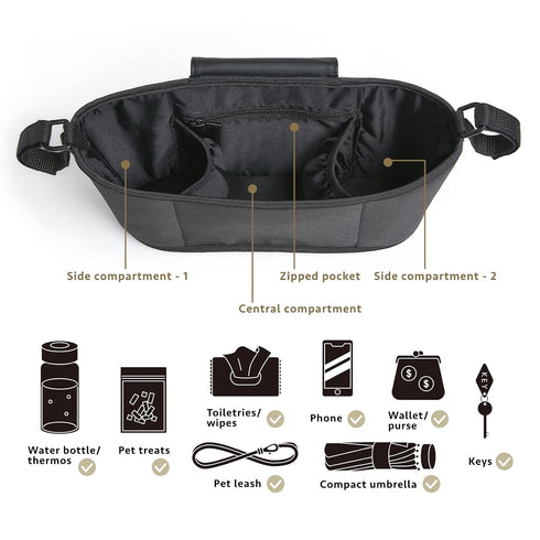 Stylish Stroller Organizer for Pet Essentials