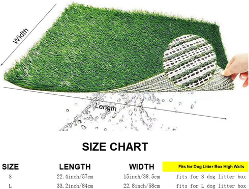 Generic Dog Grass Pad, Potty Training Mat, Artificial Grass Mat with Washable , Training Mats with Sturdy Material, Pet