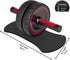 Readaeer Ab Roller Wheel with Metal Handle, Knee Pad, Black & Red, Home Gym Fitness Equipment