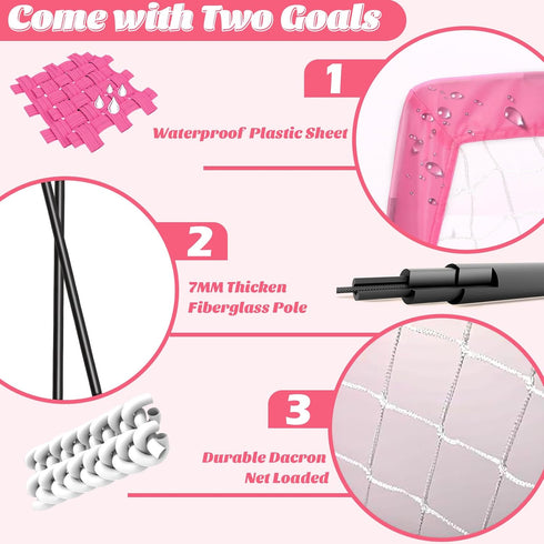 OKWUYiK 4Pcs Set 2Pcs 2x1.5ft 1Pcs 1Pcs 2 Soccer Goals Soccer Nets Ball Pump Indoor Soccer Nets for Kids with Size