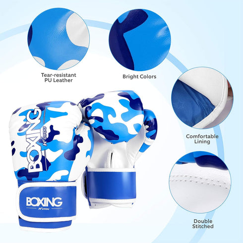 Kids Boxing Gloves for Children 3-9, Cartoon Sparring Training Gloves for Punching Bag, Kickboxing, MMA