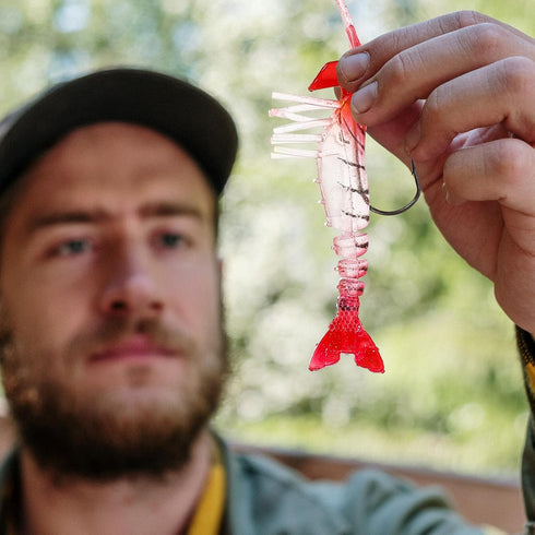 5pcs SUPVOX Soft Luminous Shrimp Lures PVC Artificial Fishing Baits with Multi-Joint Simulation for Freshwater