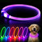 LED Dog Collar, USB Rechargeable Glowing Lighted Collar, Water-Resistant TPU Safety Lights for All Dog Sizes