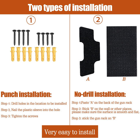 Gun Racks with Safety Trigger Guard, Concealed Magnetic Handgun Holder for Car/Truck/Desk/Wall, No-Drill Installation