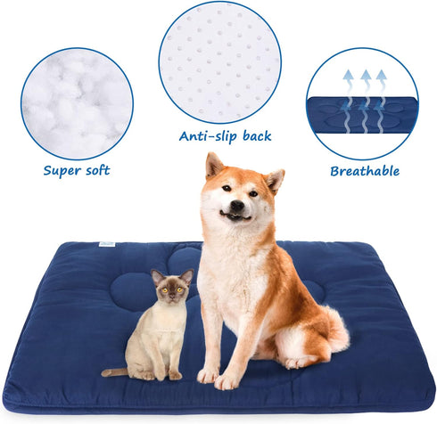 Dog Crate Pad(23"x 36"), Dog Crate Mat with Anti-Slip Bottom, Dog Mats for Sleeping, Breathable Dog Crate Bed Kennel Pad,Dark Colored to Hide Stains, Washable Dog Bed Crate Mat