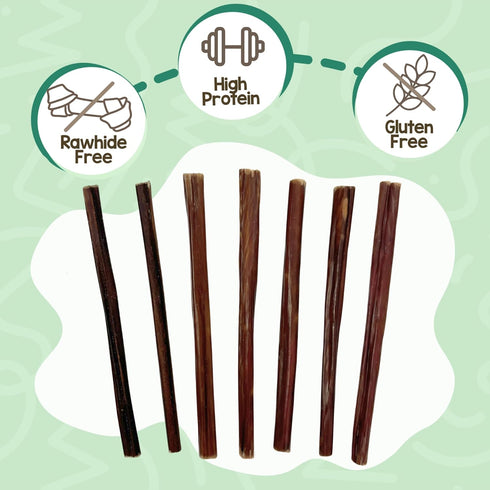 5-6" (15 Count) Nature Gnaws Super Skinny Bully Sticks for Small Dogs - Long Lasting for Light Chewers and Puppies