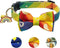 KUDES Adjustable Dog Collars with Bow Tie and Bells Charm for Small/Medium/Large Dogs and Cats (Rainbow, L(14"-22"))