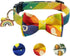 KUDES Adjustable Dog Collars with Bow Tie and Bells Charm for Small/Medium/Large Dogs and Cats (Rainbow, L(14"-22"))
