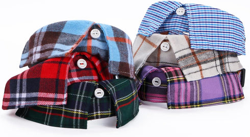 Cotton Plaid Shirt Style Dog Collar, Soft Cute Boy Dog Collar with Quick-Release Buckle for Small to Large Dogs