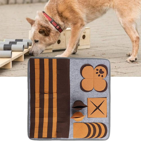 PinzqTrading 60x60cm Pet Sniffing Pad, Dog Cat Foraging Mat, Felt Nose Work Training Blanket with Anti - Skid