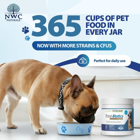 NWC Naturals Total-Biotics, Cat & Dog Probiotics for Digestive Health, 365 Servings, 8 Ounces