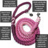 DJANGO Cotton Rope Dog Leash, 5 FT Ombre for Small Medium Large Dogs, Custom Colors, Gold and Silver Hardware