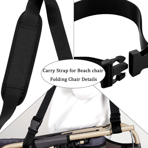 3 Pack SATINIOR Adjustable Camping & Beach Chair Carry Straps Heavy-Duty Lightweight Carrying for Folding Replacement