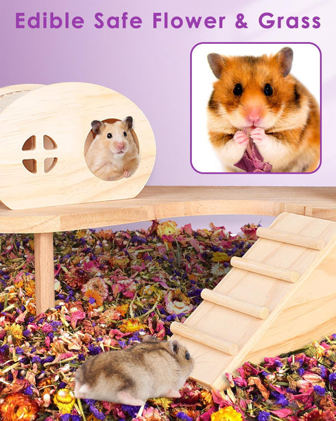 Bissap Natural Flower & Herb Hamster Bedding 300g/10.5oz, Small Animal Habitat Decor for Hamster, Gerbil, Chinchilla