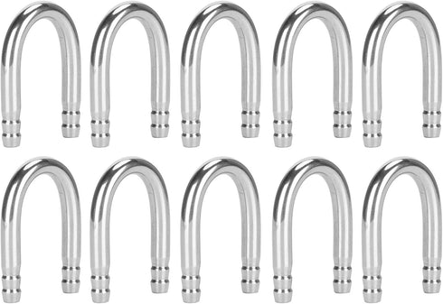 Zerodis 10Pcs U-Shape Elbow Pipe, Stainless Steel Oxygen Pump CO2 Tubing for Aquarium