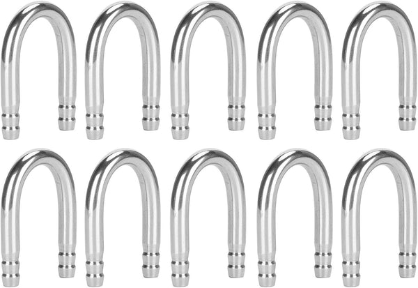Zerodis 10Pcs U-Shape Elbow Pipe, Stainless Steel Oxygen Pump CO2 Tubing for Aquarium
