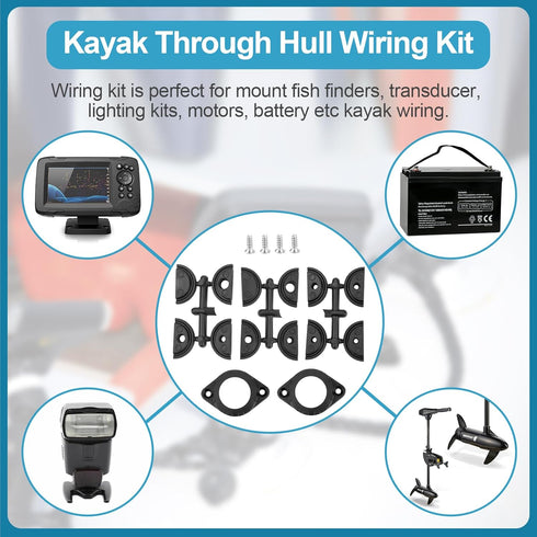Through Hull Wiring Kit for Kayaks, Thru-Hull Kits for Fish Finders, Motors, Lighting Accessories