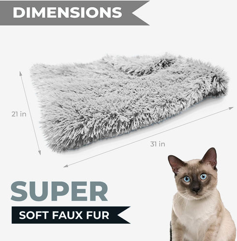 Whiskers & Friends Pet Bed Mat, Small Dogs & Cats, Plush Faux Fur, Round, 23x23x7 inches, 25 lbs Capacity, Orthopedic,