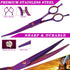 Dog Grooming Scissors - Premium Stainless Steel Curved Hair Cutting Scissors for Dogs & Cats (Purple)