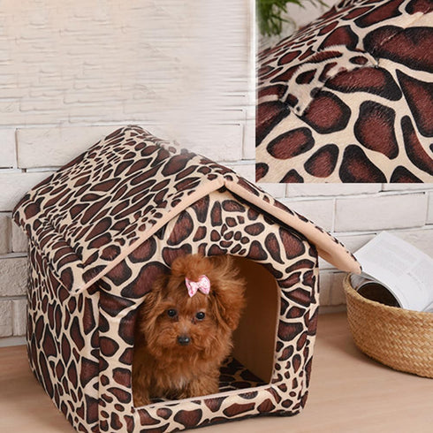 balacoo Dog Bed House, Kitten Bed for Small Dogs, Indoor Tent Bed, Warm Pattern House for Pets, Creative Tent