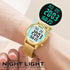 Women's Stylish Step Counter Pedometer Watch with Stainless Steel Bracelet, No App or Charging Needed - TU-2401
