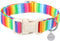 DOGWONG Cotton Dog Collar, Rainbow Durable Soft Natural Fabric Pet Collar, Cute LGBTQ Puppy Necklace for Small Medium