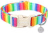 DOGWONG Cotton Dog Collar, Rainbow Durable Soft Natural Fabric Pet Collar, Cute LGBTQ Puppy Necklace for Small Medium