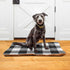 Buffalo Plaid Dog Bed Mat, Black and White Washable Pet Kennel Beds, Crate Pad for Large Medium Small Dogs 24 x 18 Inch