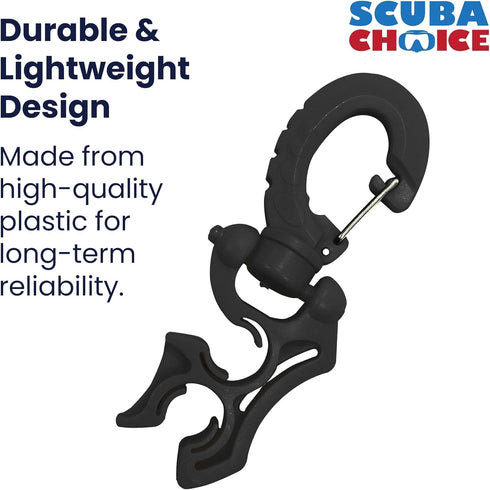 Scuba Choice Double Hose Holder Clip, Durable & Lightweight, Easy Snap-On Design for Tangle-Free Diving