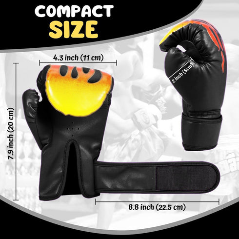 Flexzion Boxing Gloves for Kids 4oz - Training Punching Bag Mitts with Faux Leather & Wrap-Around Wrist Protection