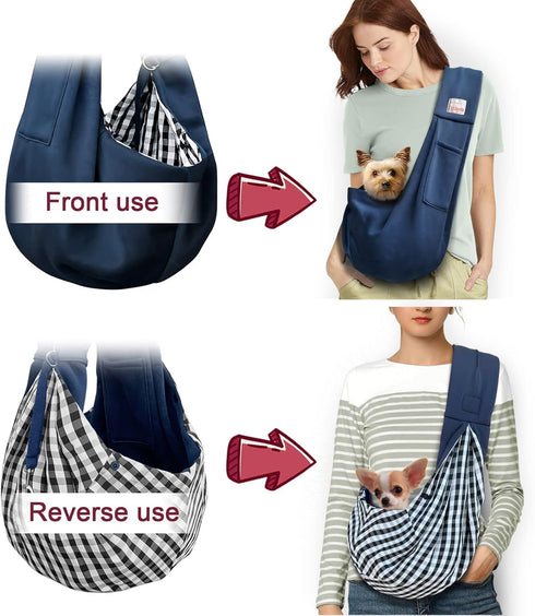 Stylish Dog Carrier Sling, Comfortable Purse for Traveling, Hands-Free Bag for Small Dogs
