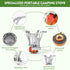 Portable Camping Stove, Specialized Backpacking Stove with Piezo Ignition, Wind-Resistance for Outdoor Cooking