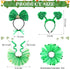 4 Pcs St Patrick's Day Dog Costume Pet Costume, Tutu for Dogs Sequins Bowtie Shamrock Headband Dog Dress Tutu Collar Green Puppy Skirt for St. Patrick's Day Irish Party Dog Pets Accessories Photo Prop