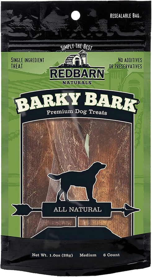Redbarn All-Natural Barky Bark Beef Jerky for Dogs, Medium 4-5" Strips, 6 Count
