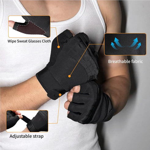 VWX Anti-Slip Gel Palm Workout Gloves for Men and Women - with Sweat-Wicking Fabric for Gym,Weight Lifting, Cycling