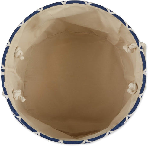 Bone Dry Pet Storage Collection, Nautical Blue Small Round Lattice Paw Print