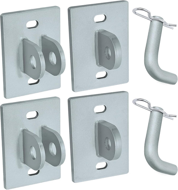Stationary Dock Connector Hinge Kit, Galvanized Floating Dock Hinge Kit with 1/4" Thickness Hardware Dock Brackets,