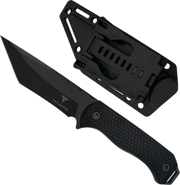 Hunting Survival Knife - 9" Full Tang Fixed Blade with Extra FRN Handle Scales and MOLLE Clip
