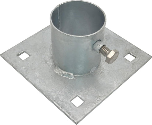 A.A Stationary Dock Base Plate Hardware, 5" x 5" - Heavy-Duty Galvanized Steel