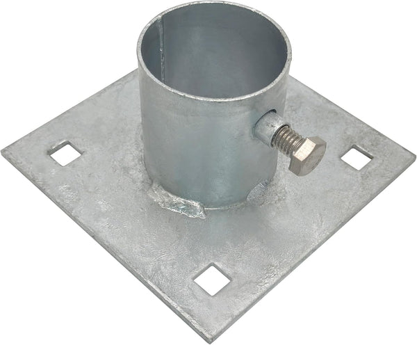 A.A Stationary Dock Base Plate Hardware, 5" x 5" - Heavy-Duty Galvanized Steel