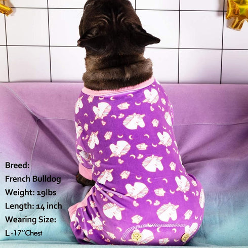 KYEESE Velvet Dog Pajamas for Medium Sized Dogs, Soft Pjs with Unicorn Pattern, 2X-Large