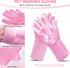 6PCS 39.7" 20.5" Pink Dog Washing Kit with Dog Brush, Shampoo Brush, Bath Scrubber,Washing Gloves, Towel and Big