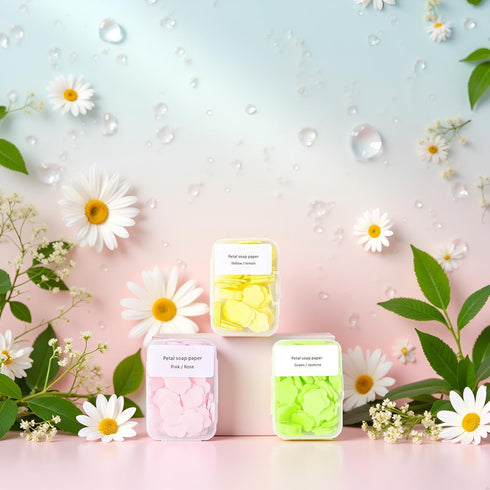 Jinshining 300pcs Portable Hand Washing Soap Sheets, Scented Mini Soap Sheets, Paper Soap for Travel,Disposable Soluble