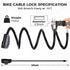 Premium Bike Lock with 2 Keys, 4 Feet Heavy Duty Bicycle Cable Lock for Strong Anti-Theft, Includes Mounting Bracket