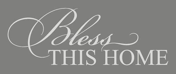 Wall Decor Plus More WDPM3308 Bless This Home Elegant Cursive Vinyl Wall Decal Lettering, Warm Gray, 32 x 11.5-Inch