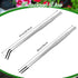 2 Pcs Extra Long Stainless Steel Reptile Feeding Tongs with Rubber Tip Bearded Dragon Aquarium Straight and Curved Long Tweezer Terrarium Feeder Tool for Tank(Silver, 18.5 Inch, 18.9 Inch)