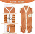 TONY HOBY Stripes Dog Pajamas for Female/Male Pets, 4 Legged Jumpsuit, Soft Cotton Clothes (XL, Orange+White-Boys)