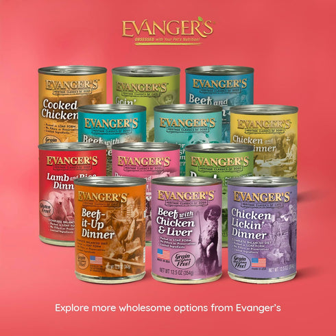 12 Count, 12.5 oz Evanger's Heritage Classic Lamb & Rice Dinner Dog Food Each Gluten & Grain Free, Complete Balanced