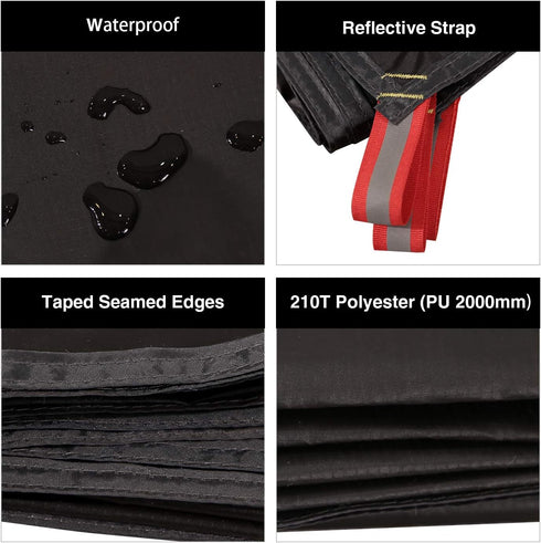 REDCAMP Ultralight Tent Footprint, PU 2000 Waterproof Camping Tarp with Drawstring Bag for Ground Hiking (55"x87" UL